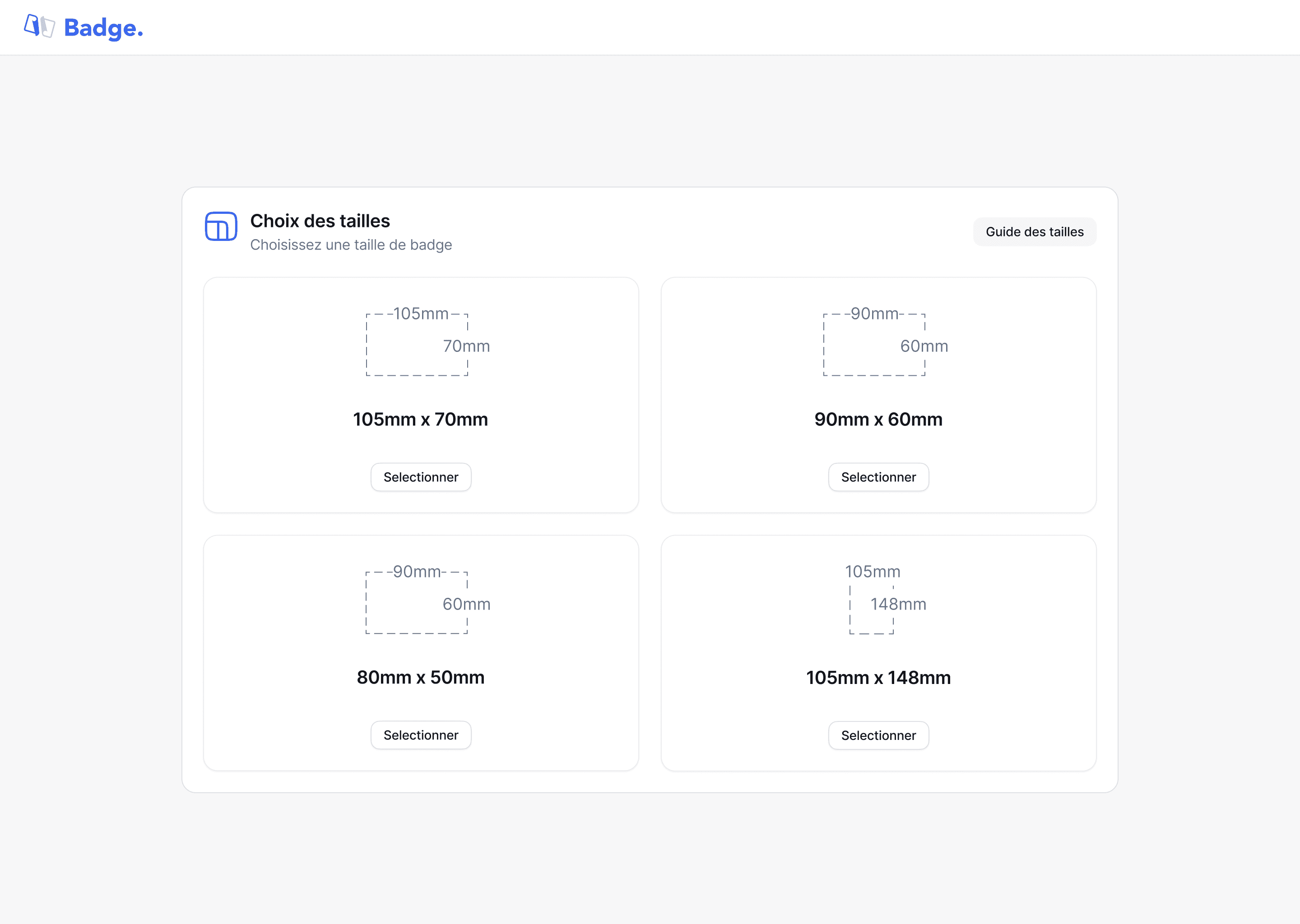 Tailles et formats